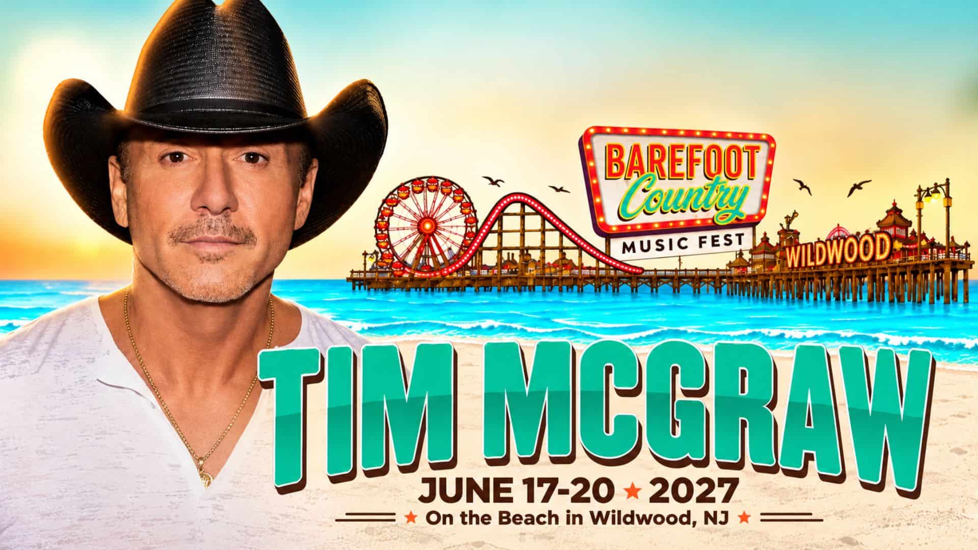 Tim McGraw to Headline Barefoot Country Music Fest in Wildwood Beach